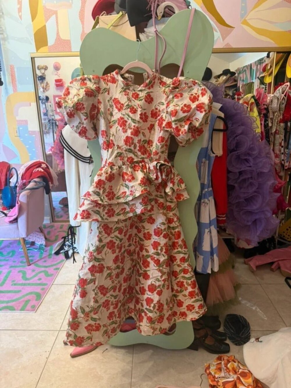 Dream sister Jane Giverny Jacquard midi dress size XS